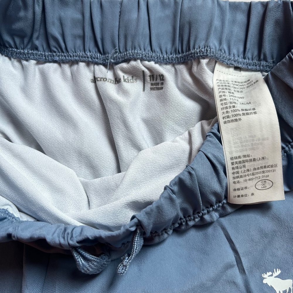 abercrombie Kids Slate Blue Running Shorts size 11/12 - Picture 3 of 8